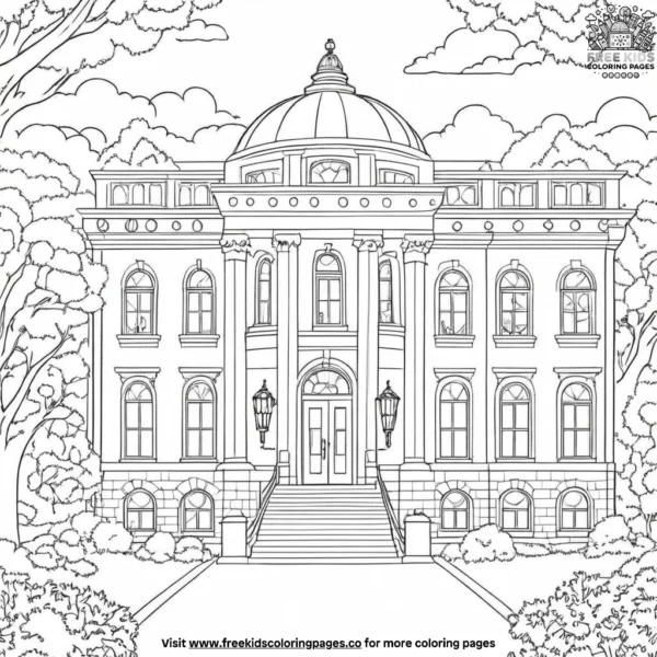 Library exterior coloring pages