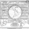 Library Globe Exploration Coloring Pages