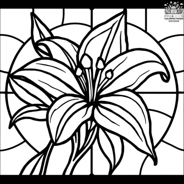 Lily stained glass coloring pages