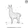 Llama In Snow Coloring Pages