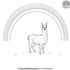 Llama With A Rainbow Coloring Pages