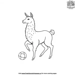 Llama With Ball Coloring Pages