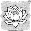 Lotus Flower Zentangle Coloring Pages