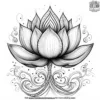 Lotus Petal Zentangle Coloring Pages