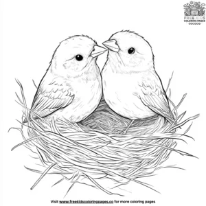 Love Birds Nesting Coloring Pages