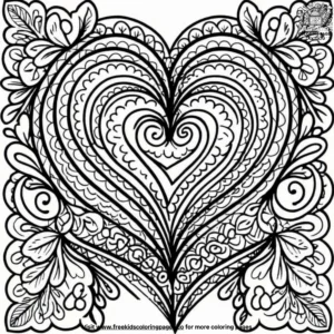 Love lace hearts coloring pages