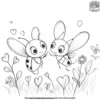 Lovebugs and Hearts Coloring Pages