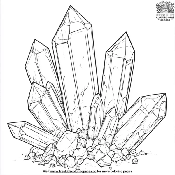 Luminous citrine crystal coloring pages