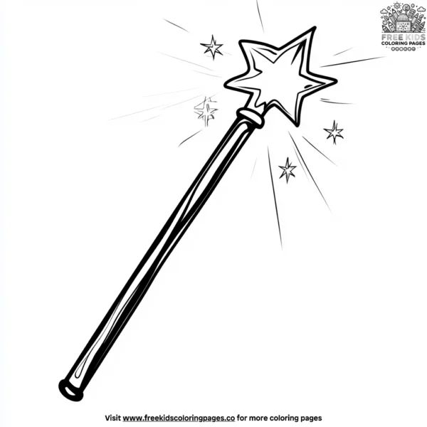 Magic birthday wand coloring pages