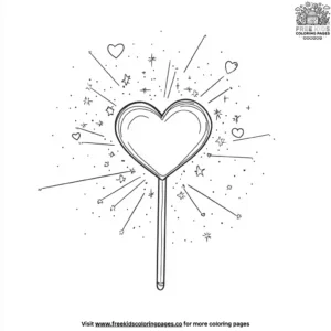 Magic Heart Wand Coloring Pages