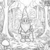 Magical Forest Gnome Coloring Pages