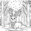 Magical Winter Forest Coloring Pages