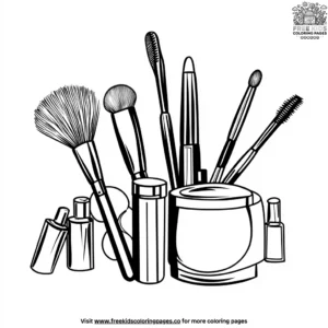 Makeup Artist's Kit Coloring Pages