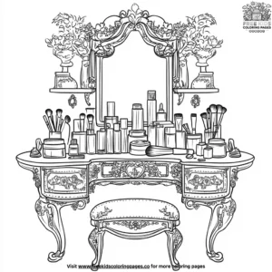 Makeup Vanity Coloring Pages