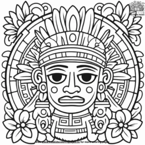 Mayan art coloring pages