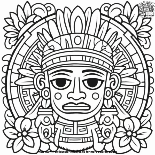 Mayan art coloring pages