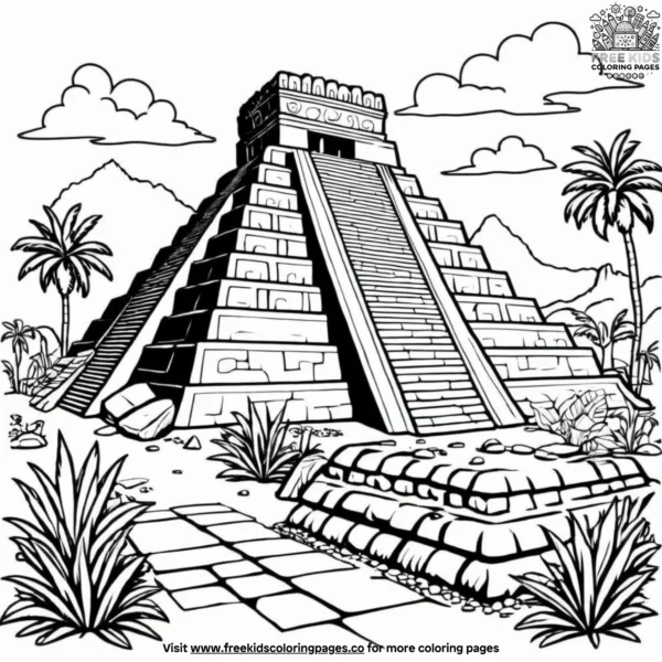 Mayan ruins coloring pages