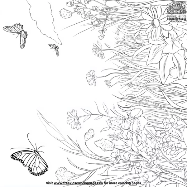 Meadow exploration coloring pages