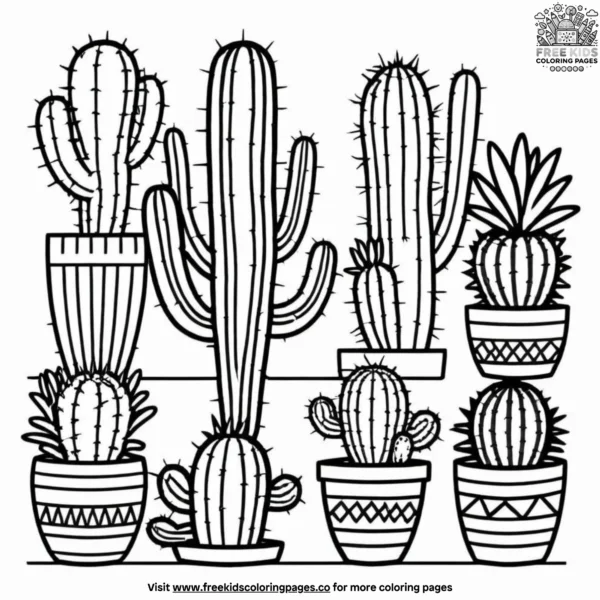 Mexican cactus coloring pages