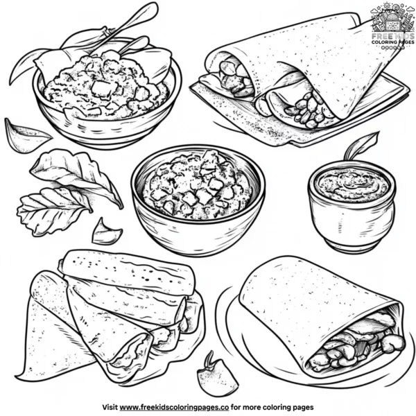 Mexican food coloring pages