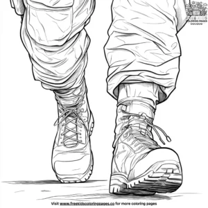 Military Boots on the Ground Coloring Pages