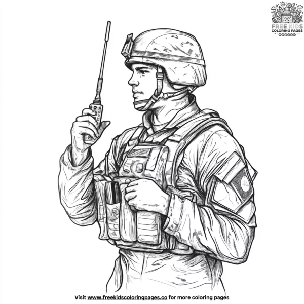 Military radio coloring pages