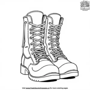 Military veterans boots coloring pages