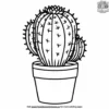 Minimalist Cactus Coloring Pages