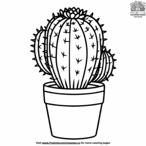 Minimalist Cactus Coloring Pages