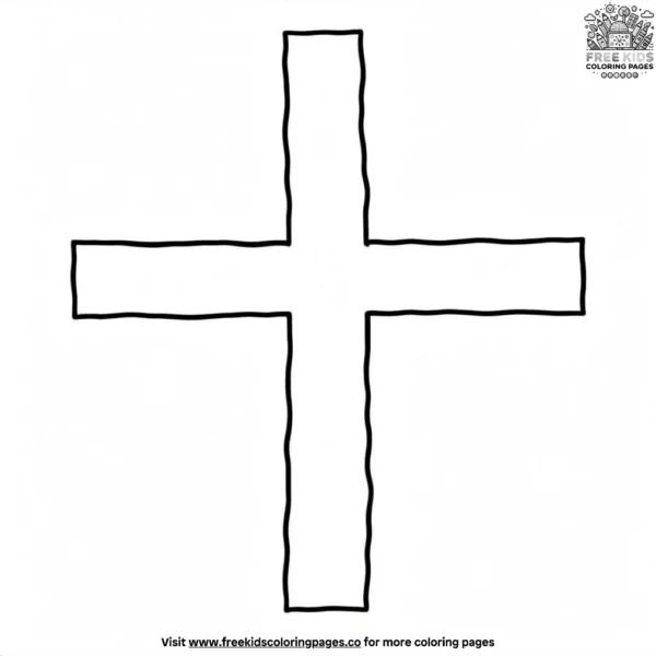 Minimalist cross coloring pages