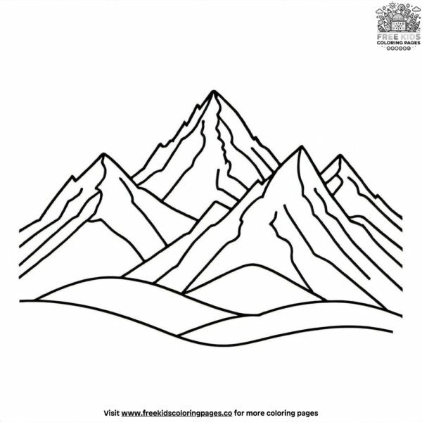 Minimalist mountain coloring pages