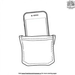 Mobile phone in a pocket coloring pages