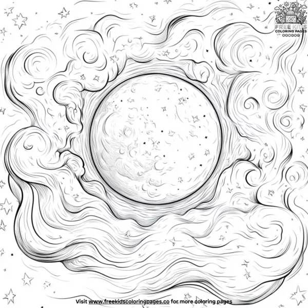 Moon glow coloring pages