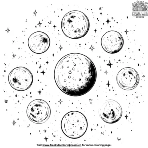 Moon Phases Coloring Pages