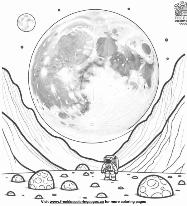 Moon surface coloring pages