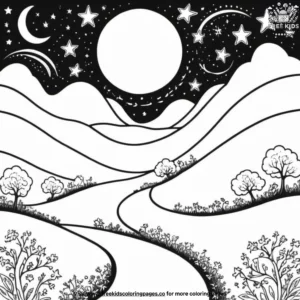 Moonlit Path Coloring Pages