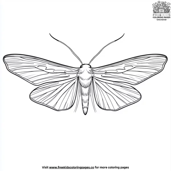 Moth flying coloring pages