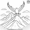 Mountain with a Bird Coloring Pages