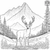 Mountain with a Deer Coloring Pages