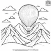 Mountain with a Hot Air Balloon Coloring Pages