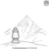 Mountain with a Lantern Coloring Pages