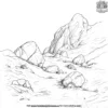 Mountain with a Mossy Rock Coloring Pages