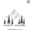 Mountain with a Pine Tree Coloring Pages