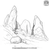 Mountain with a Rock Formation Coloring Pages