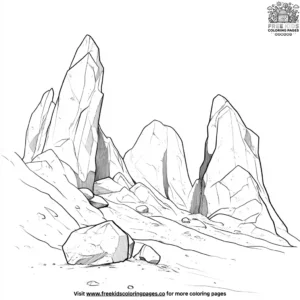 Mountain with a rock formation coloring pages