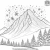 Mountain with Snowflakes Coloring Pages