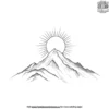 Mountain with a Sun Coloring Pages