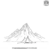 Mountain with a Tent Coloring Pages