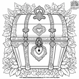 Mysterious locked chest coloring pages