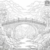 Mystical Foggy Bridge Coloring Pages